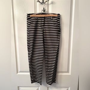 Loft navy blue and white striped work pants